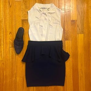 Love…Ady Navy Peplum Skirt XS